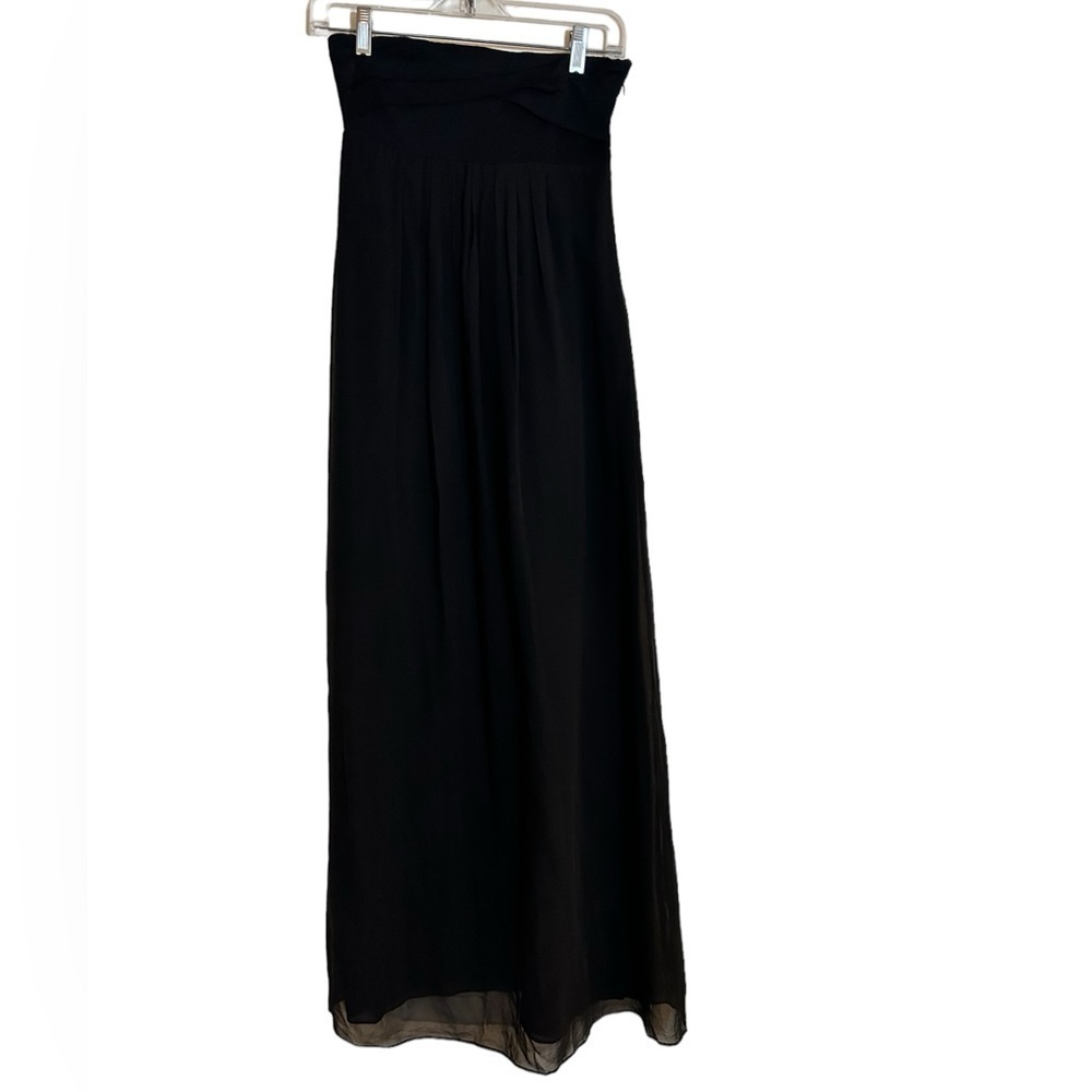 Graham & Spencer Black Strapless Maxi Dress Pleated Bandeau Top Size XS